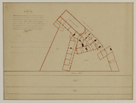 216490 Plattegrond van de de Latijnse school, de St. Hieronymusschool (Kromme Nieuwegracht) en de Remonstrantsekerk te ...